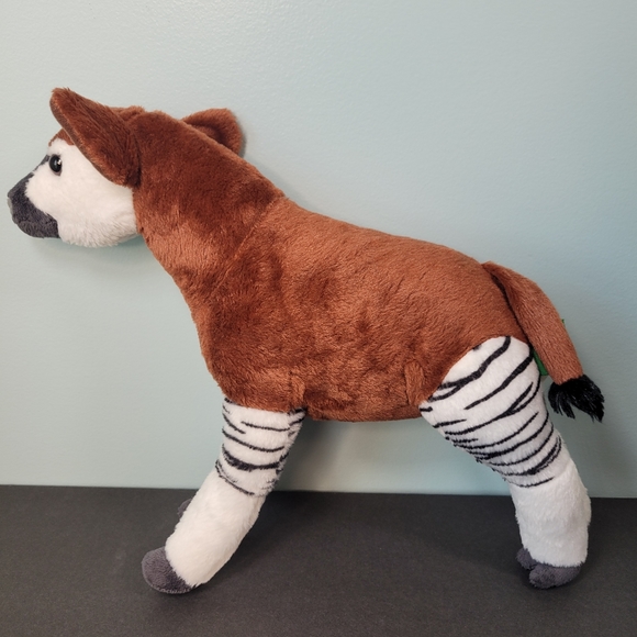 Wild Republic Okapi Plush Exotic Wild Animal Zebra Striped Legs 12" Standing - Picture 5 of 8